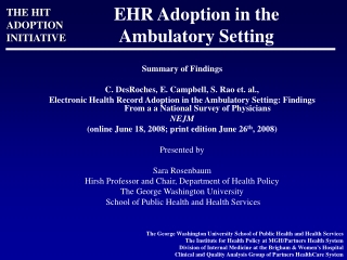 EHR Adoption in the Ambulatory Setting