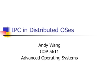 IPC in Distributed OSes