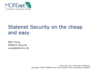 Statenet Security on the cheap and easy