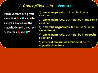 1)  same magnitude, but can be in any direction