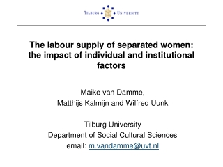 The labour supply of separated women:  the impact of individual and institutional factors