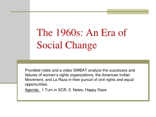 The 1960s: An Era of Social Change