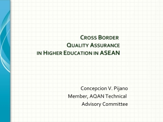 Concepcion V.  Pijano Member, AQAN Technical  Advisory Committee