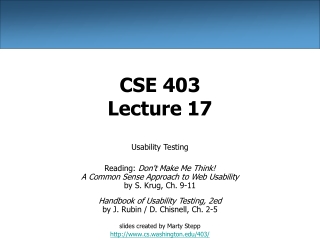 CSE 403 Lecture 17