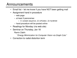 Announcements