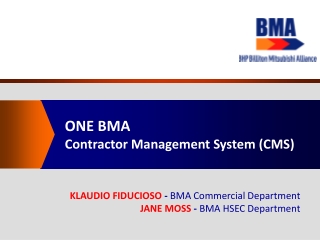 ONE BMA   Contractor Management System (CMS)