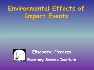 Environmental Effects of Impact Events