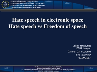 Hate speech in electronic space Hate speech vs Freedom of speech