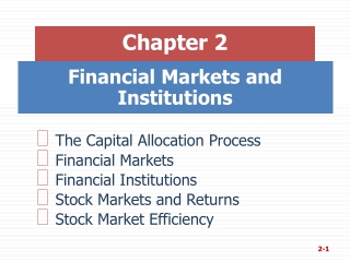 Financial Markets and Institutions