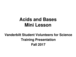 Acids and Bases Mini Lesson