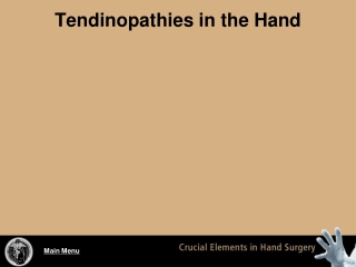 Tendinopathies in the Hand