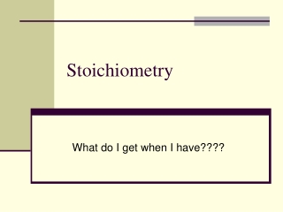 Stoichiometry