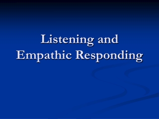 Listening and Empathic Responding