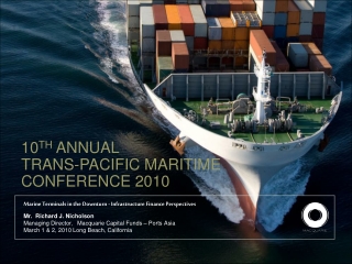 Marine Terminals in the Downturn - Infrastructure Finance Perspectives