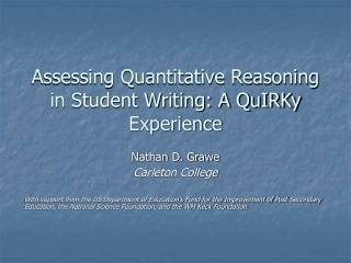 Assessing Quantitative Reasoning in Student Writing: A QuIRKy Experience