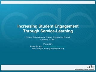 Increasing Student Engagement Through Service-Learning