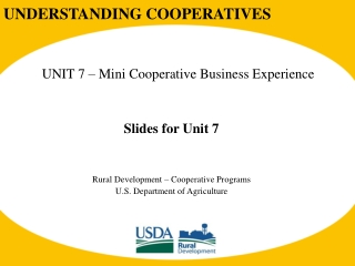 UNDERSTANDING COOPERATIVES