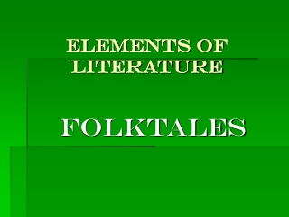 Elements of Literature