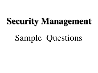 Security Management