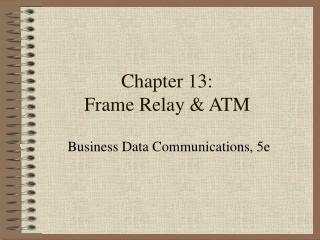 Chapter 13: Frame Relay &amp; ATM