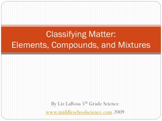 Classifying Matter: Elements, Compounds, and Mixtures