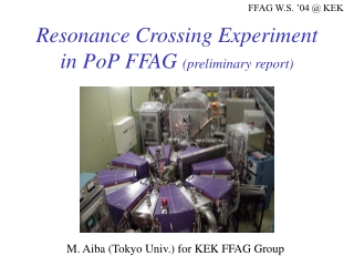 Resonance Crossing Experiment in PoP FFAG  (preliminary report)