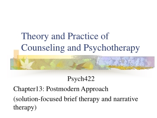 Theory and Practice of Counseling and Psychotherapy