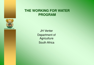 THE WORKING FOR WATER PROGRAM