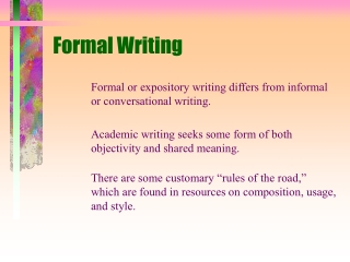 Formal Writing