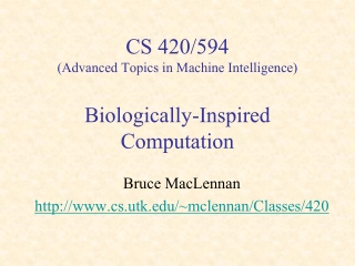 CS 420/594 (Advanced Topics in Machine Intelligence) Biologically-Inspired Computation