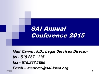 SAI Annual Conference 2015