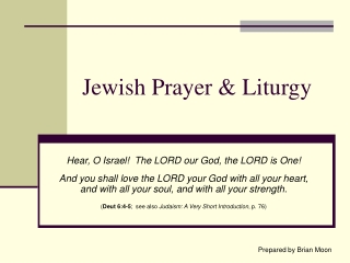 Jewish Prayer &amp; Liturgy