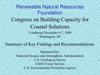 Congress on Building Capacity for Coastal Solutions