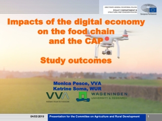 Impacts of the digital economy on the food chain and the CAP Study outcomes