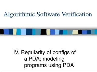 Algorithmic Software Verification