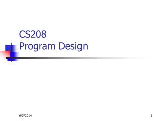 CS208 Program Design