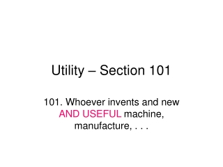 Utility – Section 101