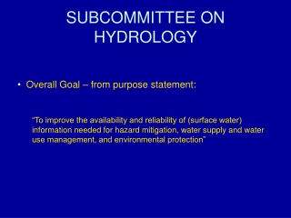 SUBCOMMITTEE ON HYDROLOGY