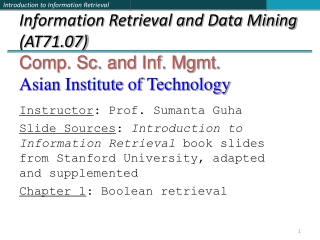 Instructor : Prof. Sumanta Guha