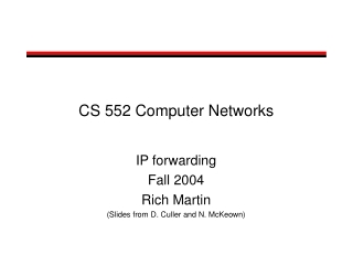 CS 552 Computer Networks