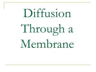 Diffusion Through a Membrane