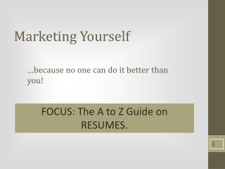 Marketing Yourself