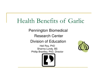 Health Benefits of Garlic