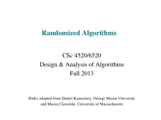 Randomized Algorithms