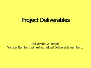 Project Deliverables