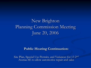 New Brighton Planning Commission Meeting June 20, 2006