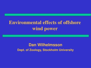 Environmental effects of offshore wind power