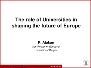 The role of Universities in shaping the future of Europe