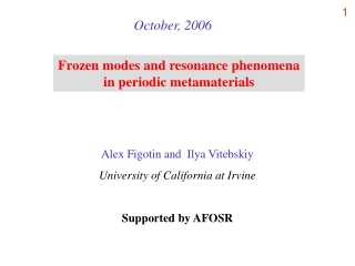 Frozen modes and resonance phenomena in periodic metamaterials