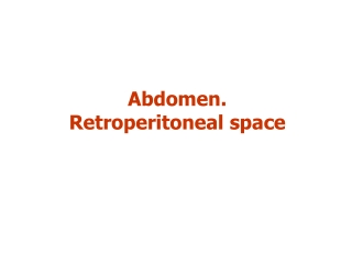 Abdomen. Retroperitoneal space